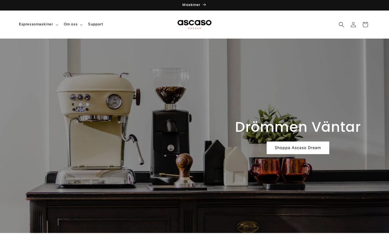 Ascaso Sweden — Premium e-handel för italienska espressomaskiner