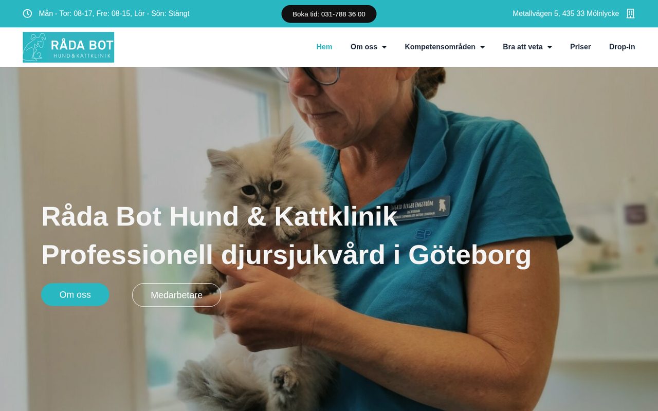 Råda Bot — Hemsida & webbdesign för djurklinik