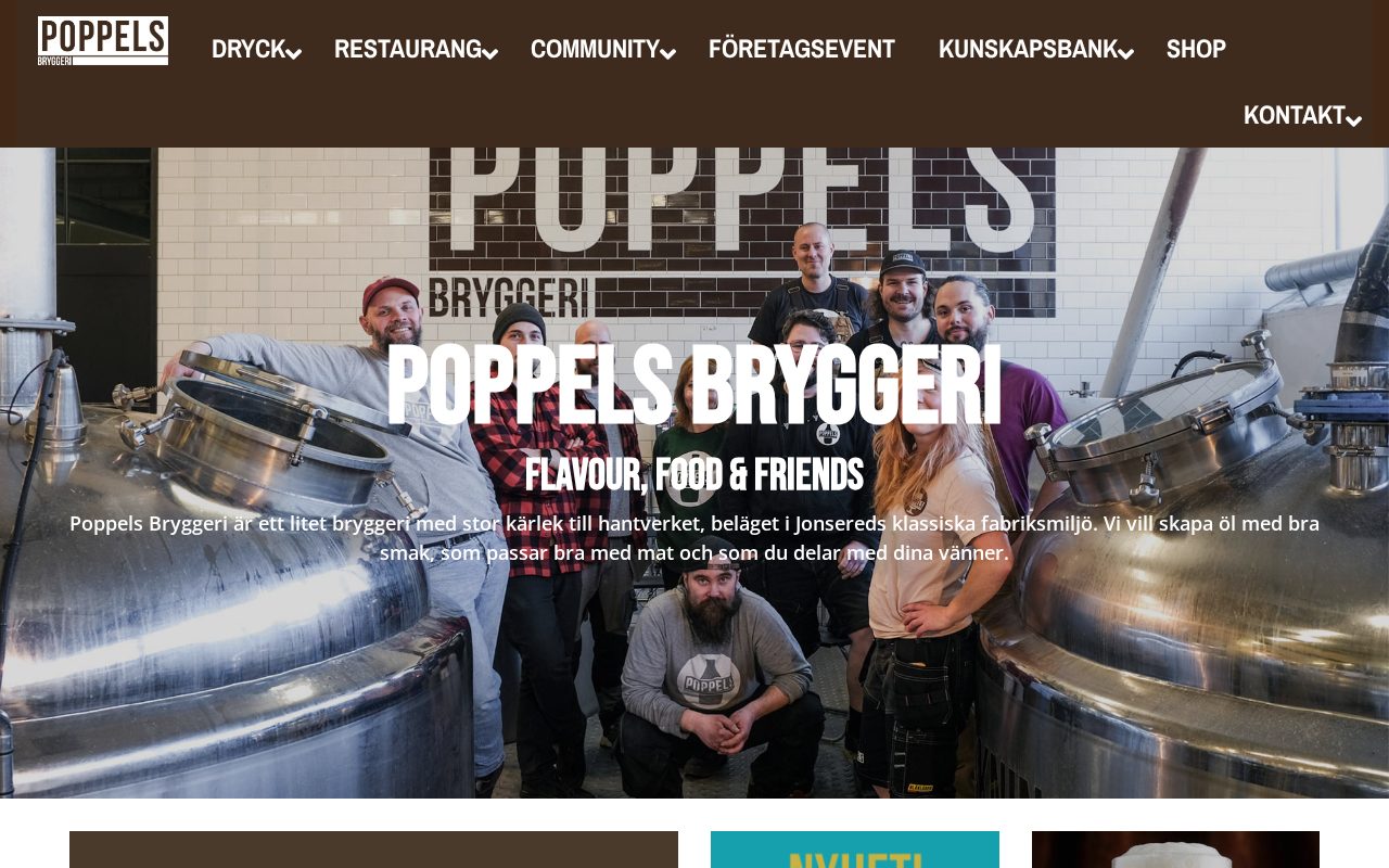 Poppels Bryggeri — Hemsida & webbdesign för hantverksbryggeriet